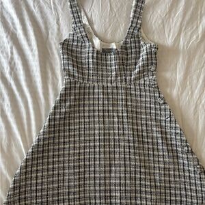 Stylish Black and White Checkered Dress